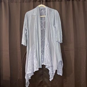 Light weight gray eyelet cover up